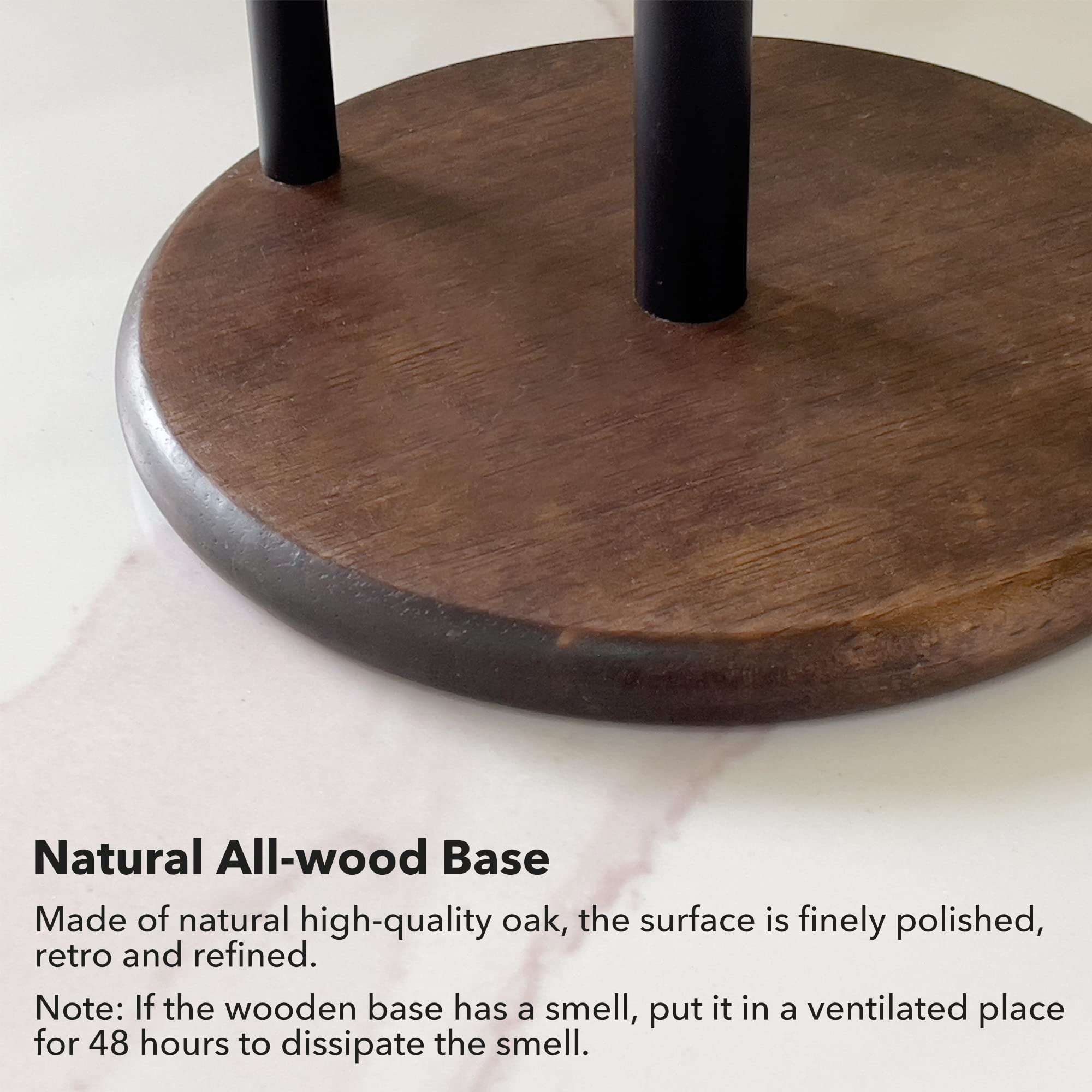 Niffgaff paper towel holder base dimensions for a compact footprint.