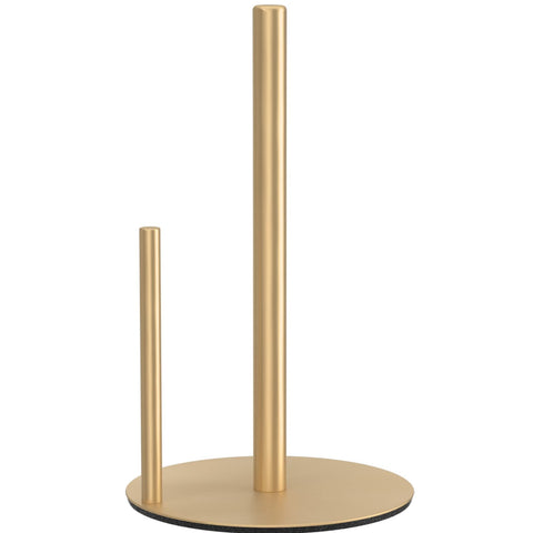 Niffgaff paper-towel-holder gold front view highlights rustproof, stylish kitchen organization.