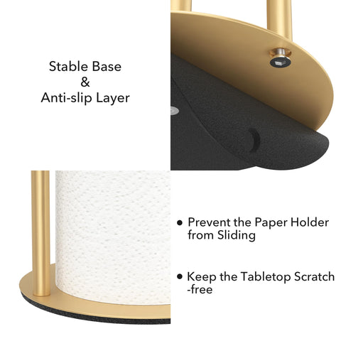 Niffgaff paper-towel-holder gold detailed finish showcases durable matte look.