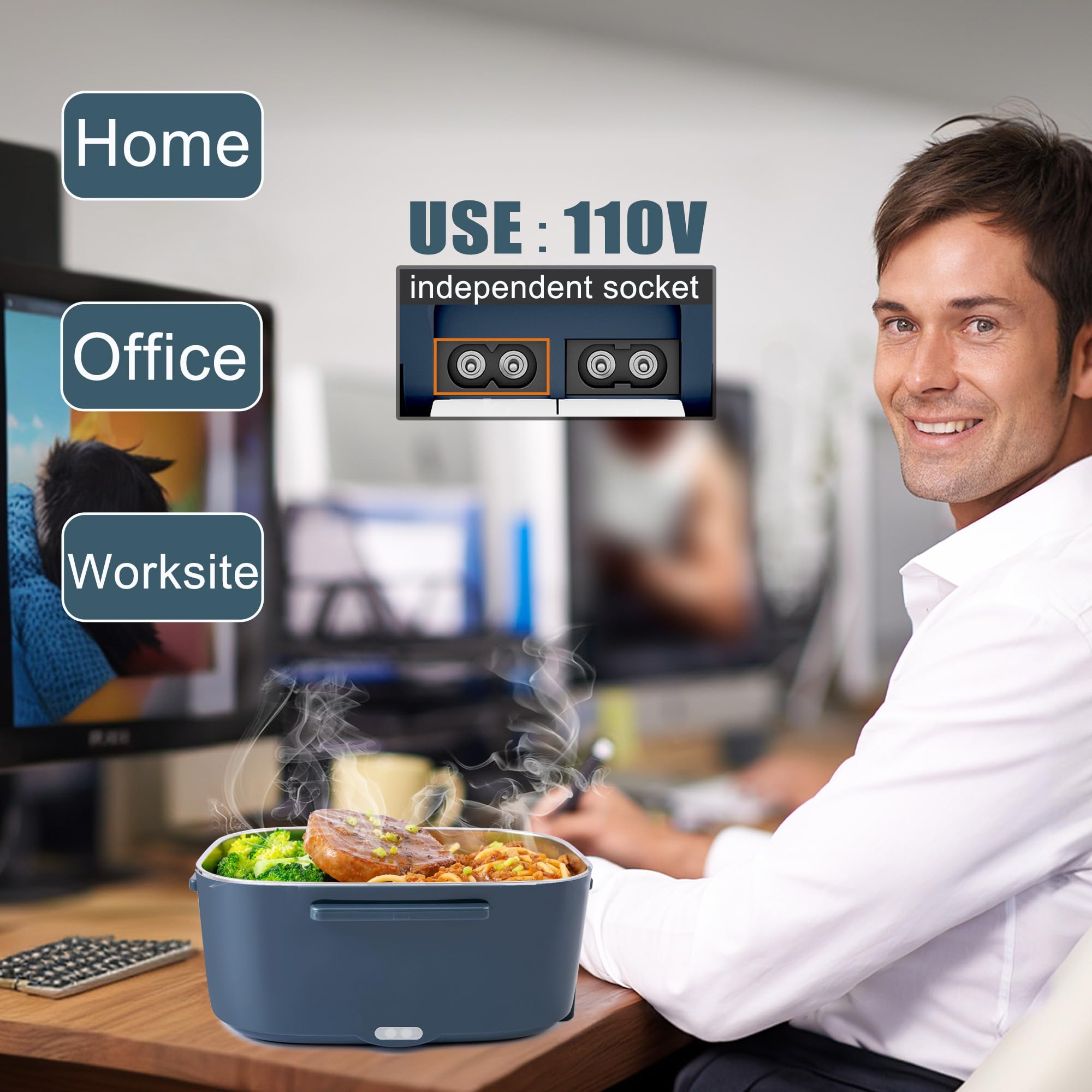 Nifogo 80W heating base plate for quick, even warming.