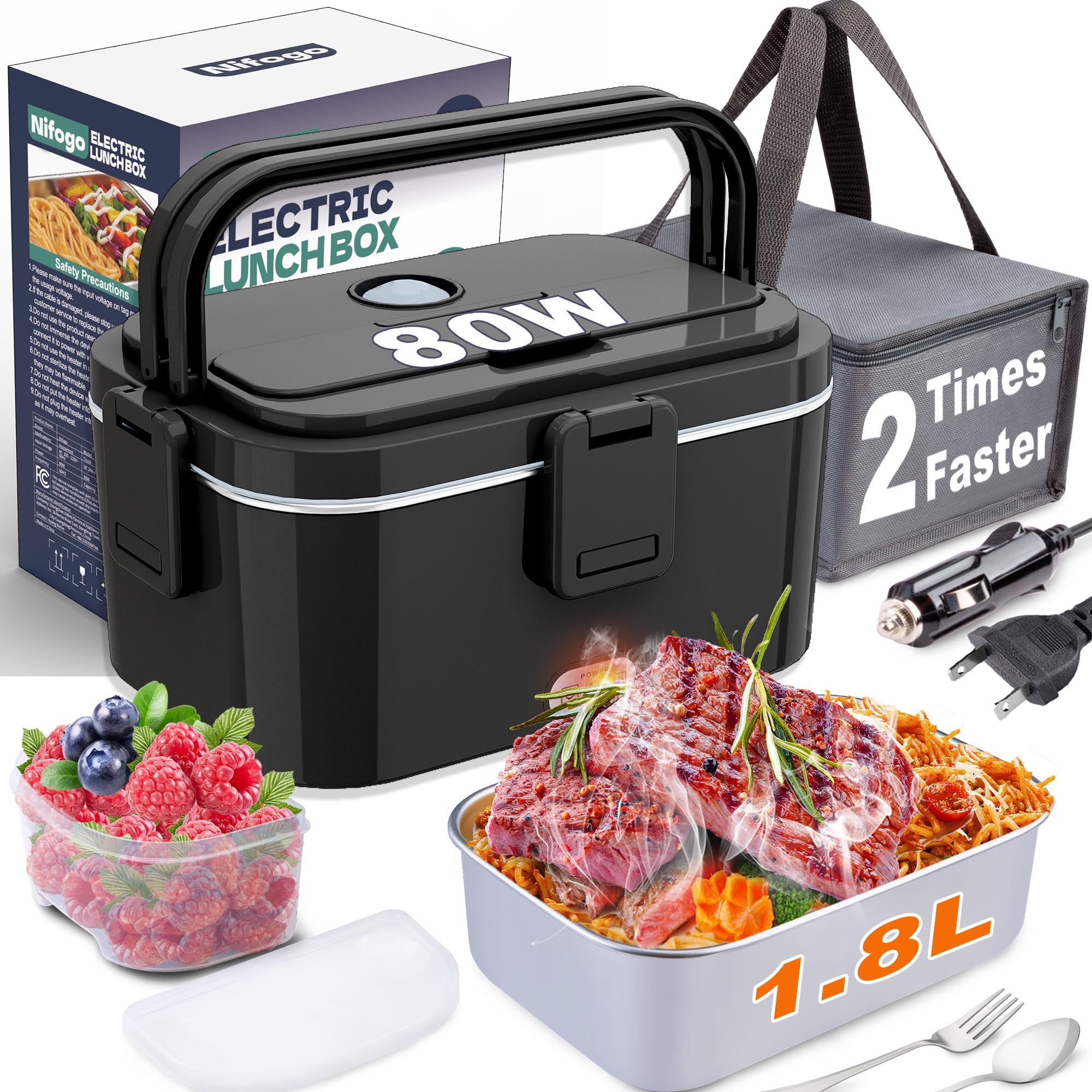 Nifogo electric lunch box heat plate enables quick meals on the go