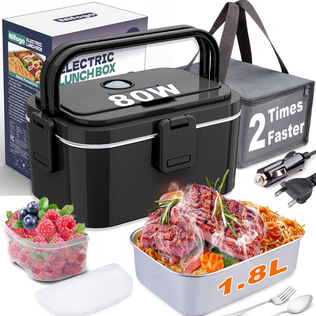 Nifogo electric lunch box heat plate enables quick meals on the go