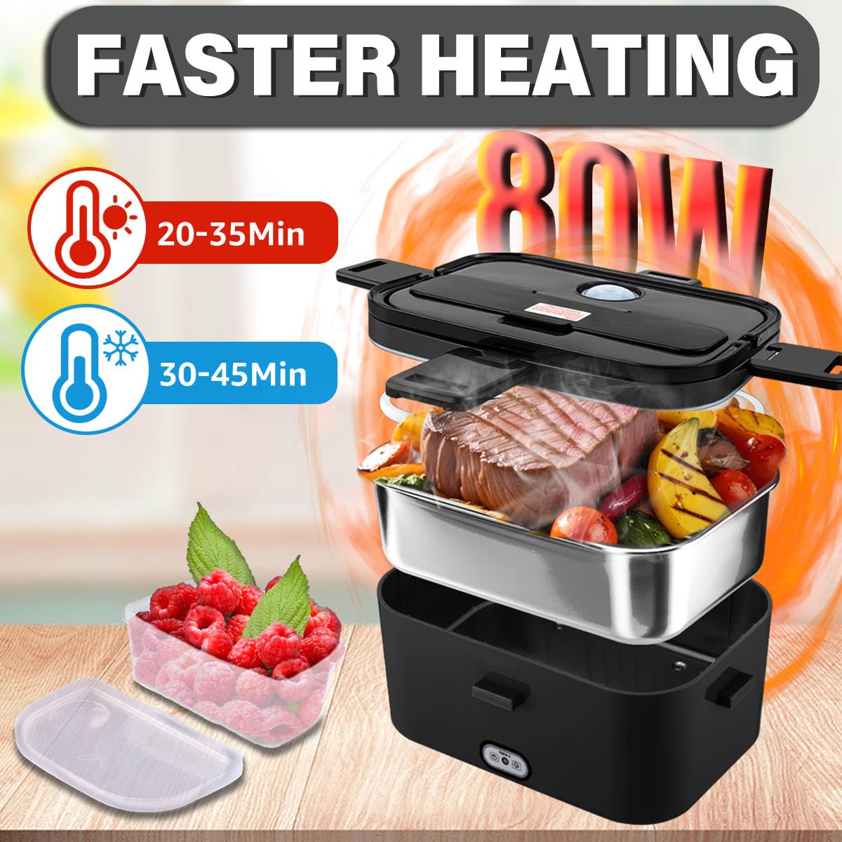 Nifogo electric lunch box inner container with 1.8L capacity for varied meals