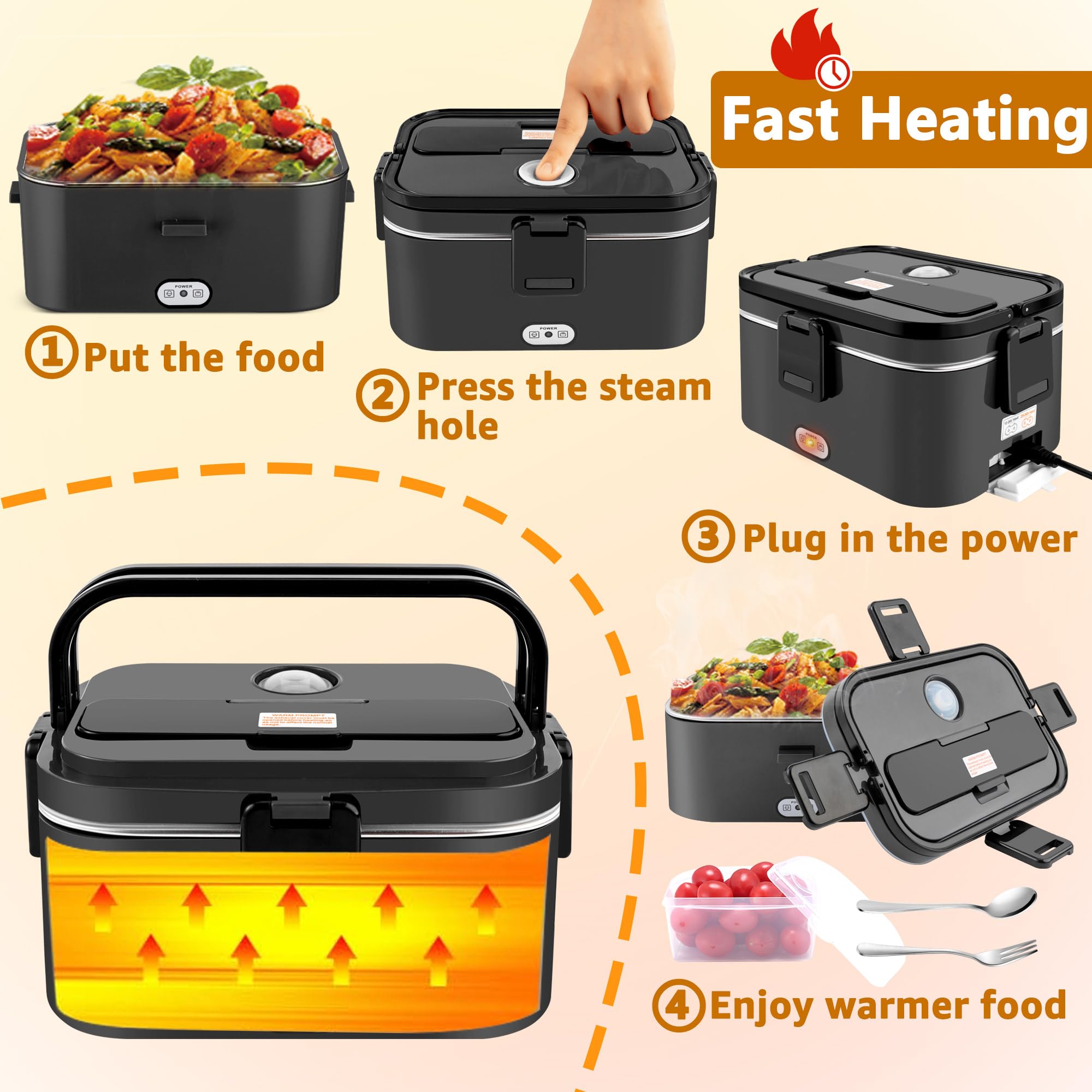 Nifogo lunch box food-grade PP and stainless steel construction for safety