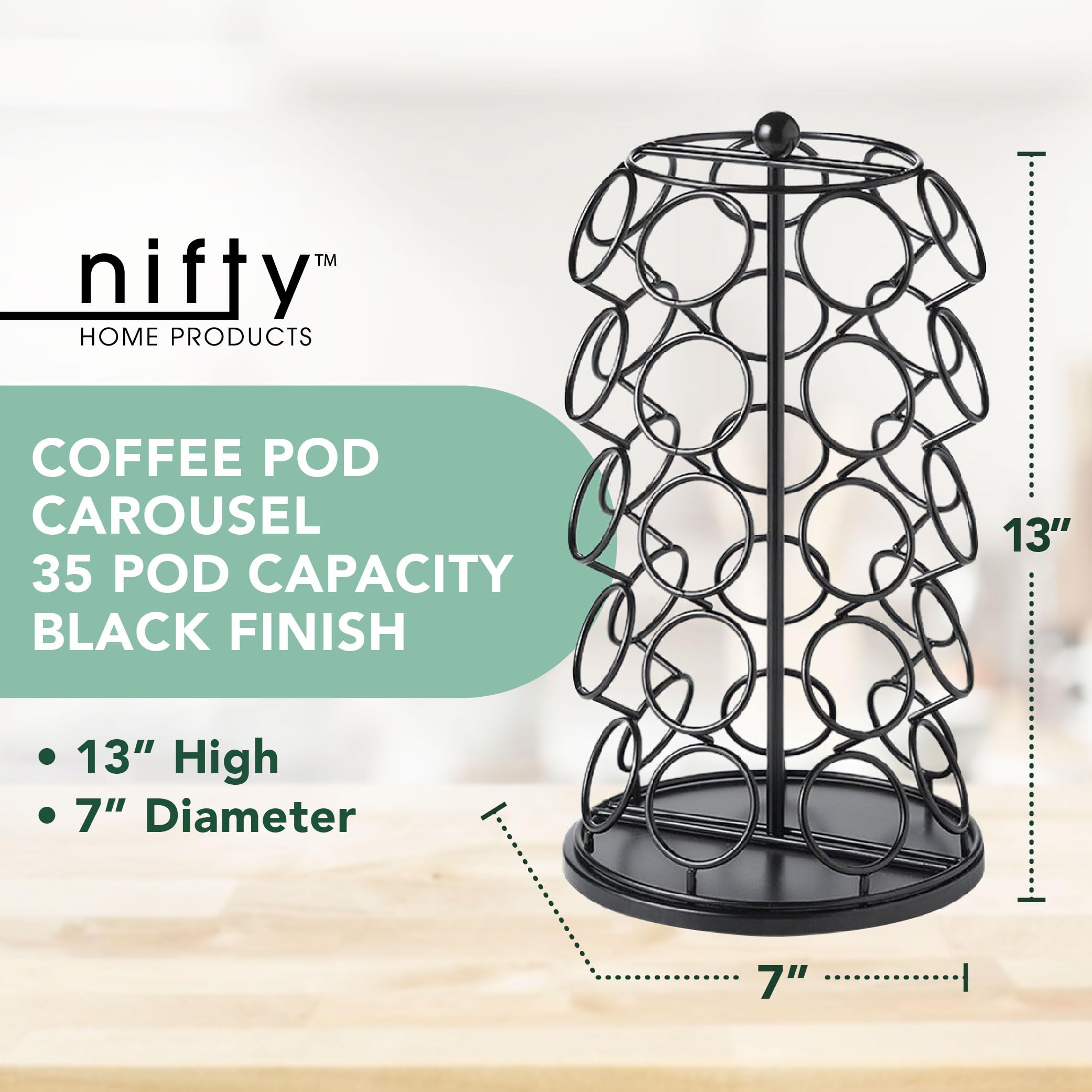 Nifty K Cup Holder spins 360 degrees for easy access.