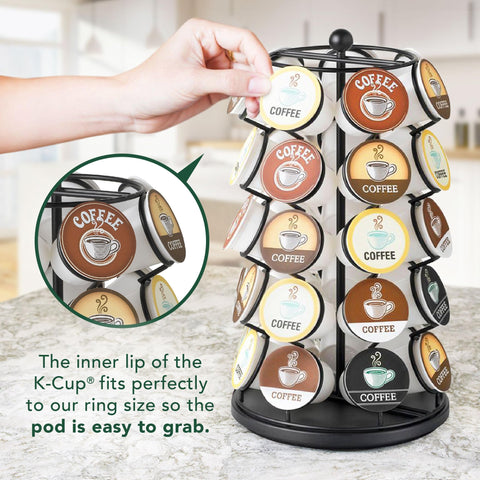 Nifty K Cup Holder measures 13 inches tall, saving space.