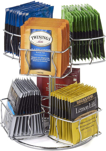 Nifty Solutions tea bag carousel spinning base for easy flavor selection.