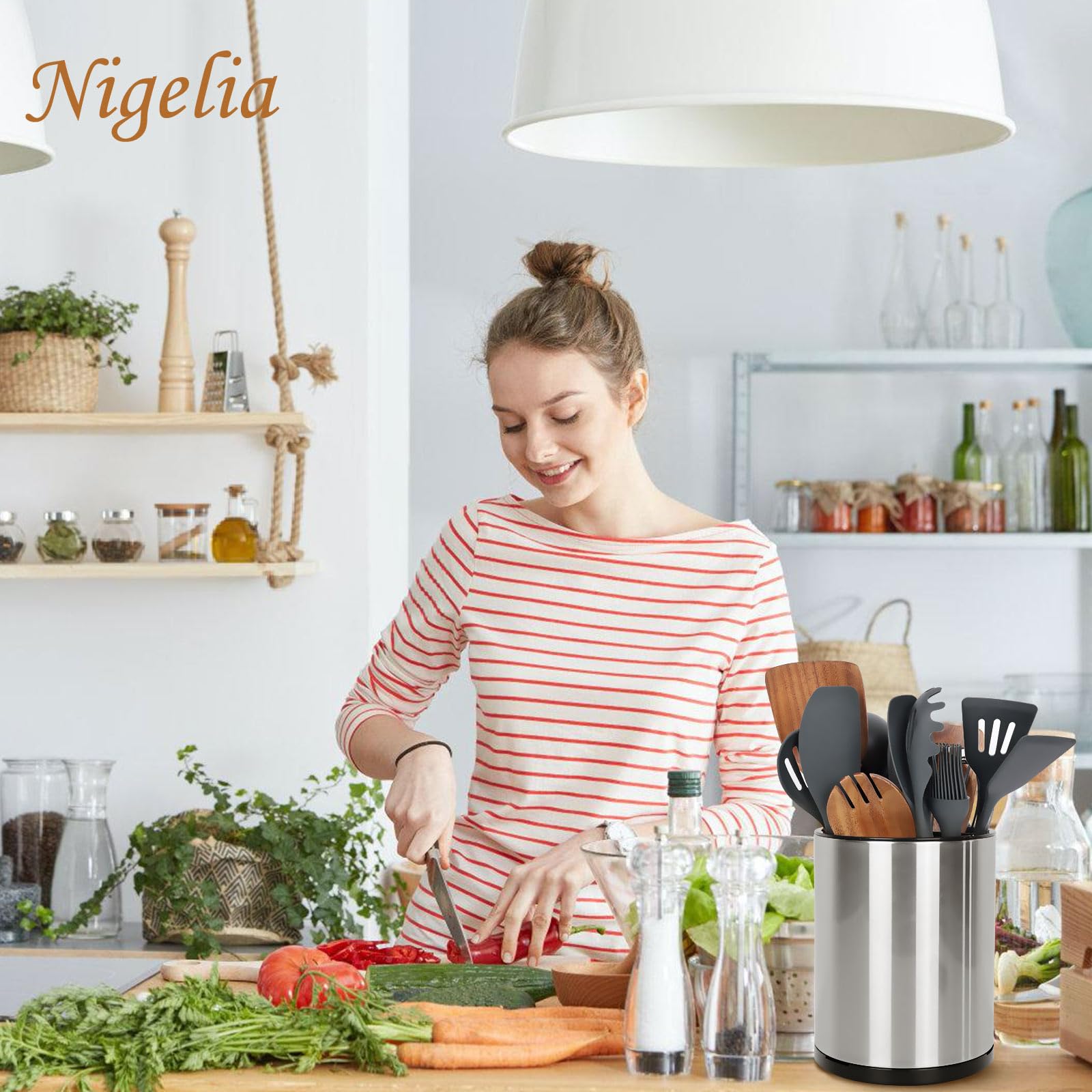Nigelia removable tri-compartment lid for organized storage