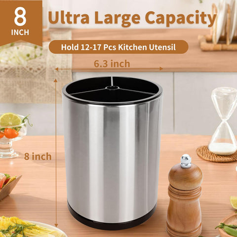 Nigelia stainless steel utensil holder with anti-fingerprint finish