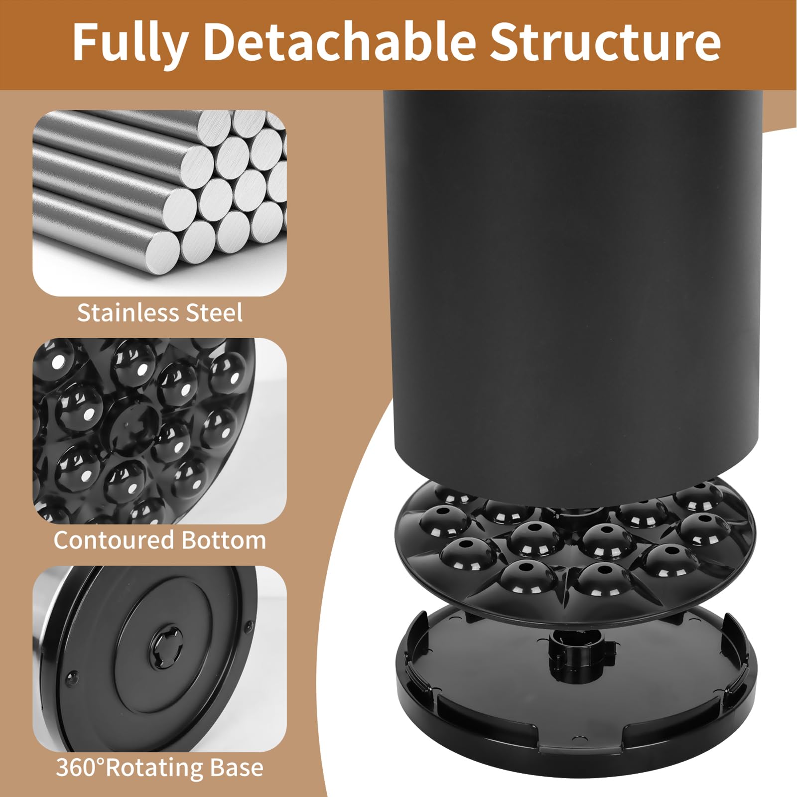 Nigelia compact design fits small countertops while offering large capacity.