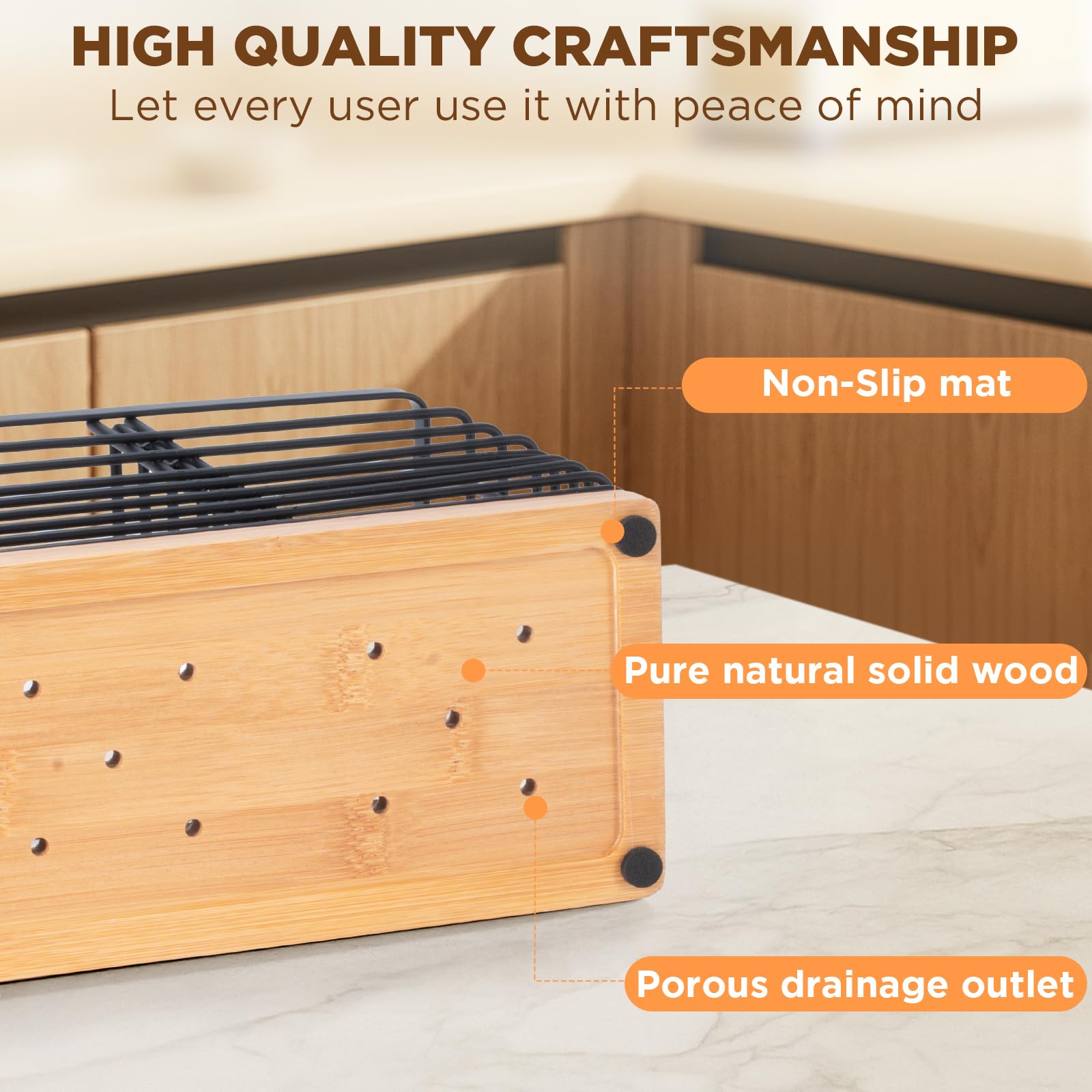 Nigelia adjustable partitions allow flexible storage for cookware and tools.