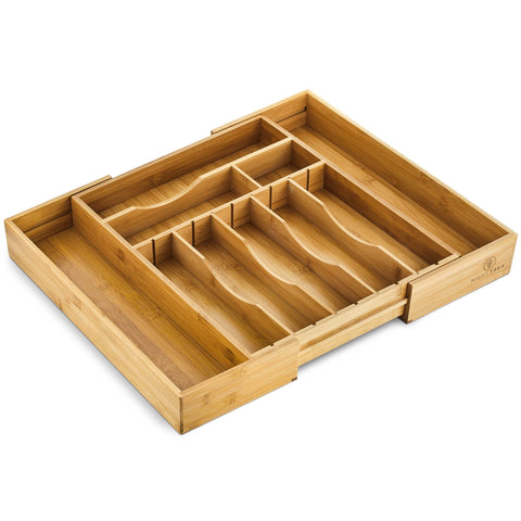 Night Tree extra deep bamboo drawer organizer expands to fit 14-21.6 inch drawers