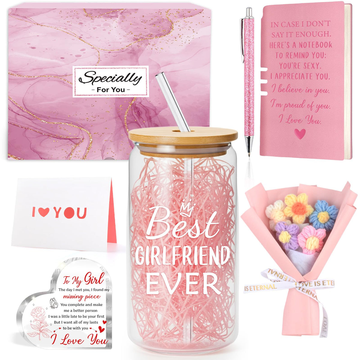 Nigifter girlfriend gift set, six pieces, perfect for anniversaries and birthdays.