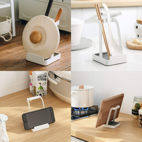 NiHome compact white stand blends with kitchen counters