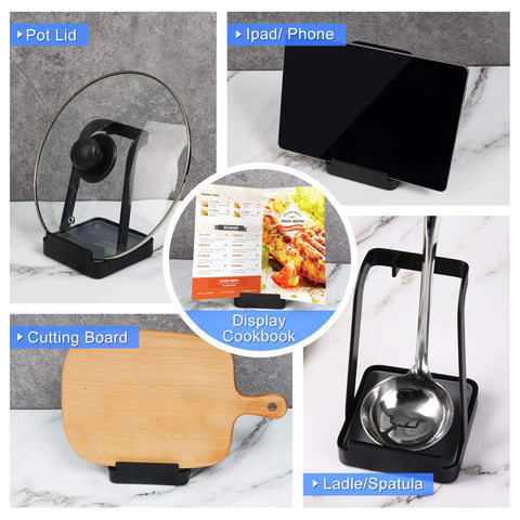 NiHome cutting board and tray holder keeps ingredient prep within reach