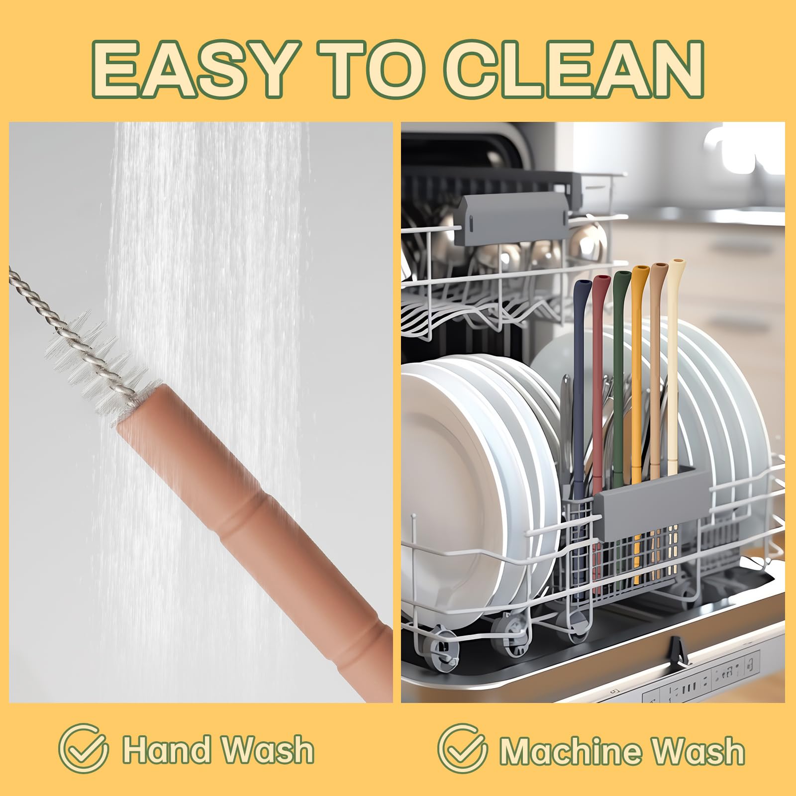 NiHome lip-friendly silicone straw for lipstick-friendly sipping and cleanup convenience.