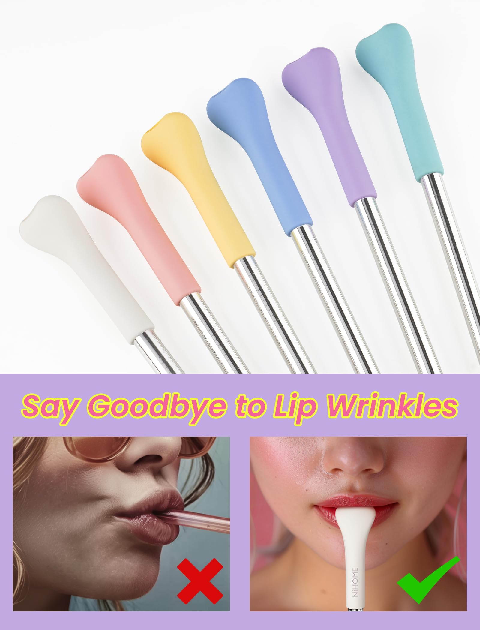 NiHome long 12-6in stainless steel straw for 32oz tumbler.