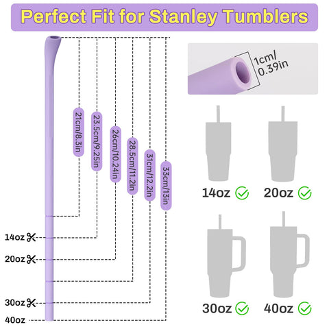 NiHome Macaron adjustable-length straw adapts to 40oz and 30oz Stanley cups.