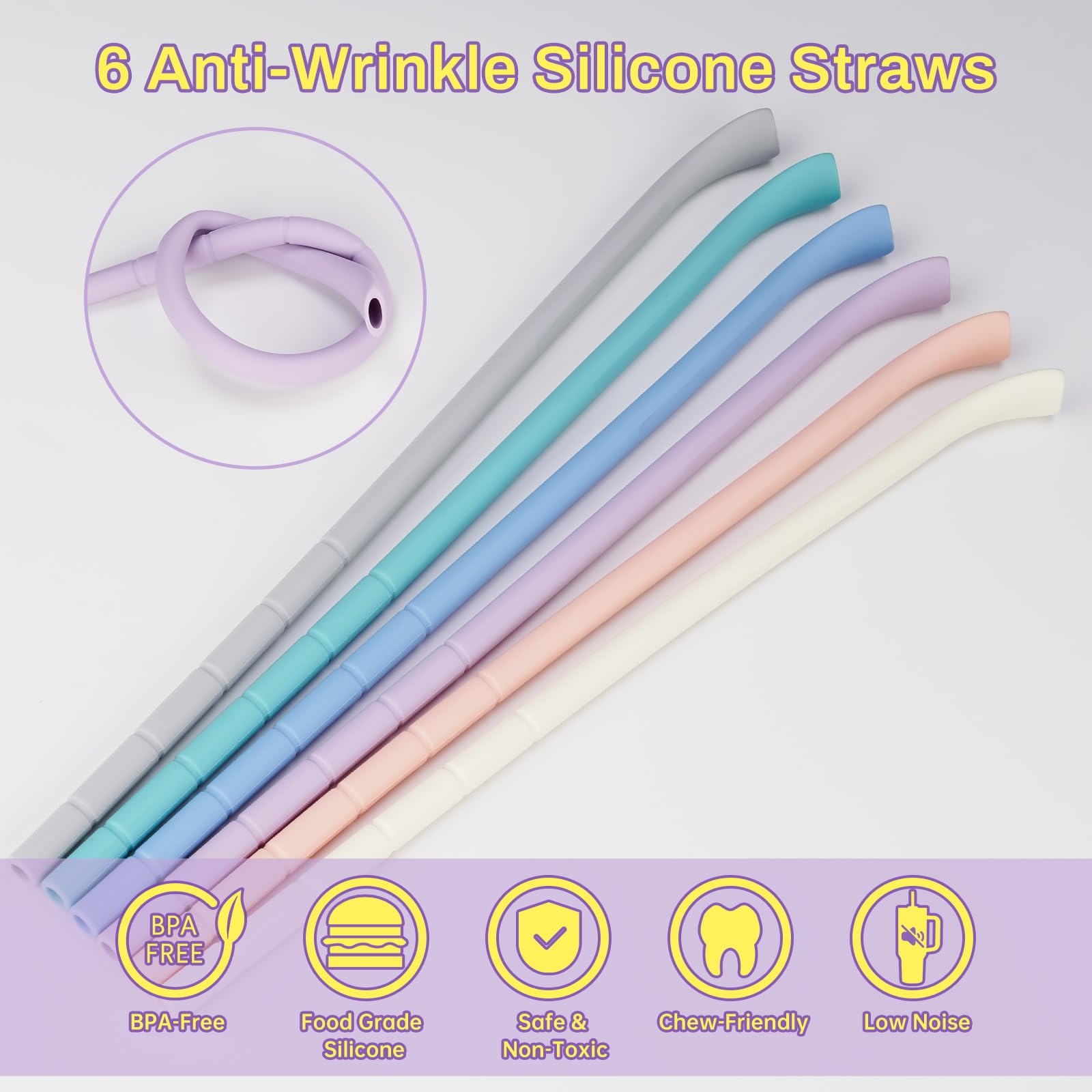 NiHome Macaron six-color straw set helps families distinguish drinks.
