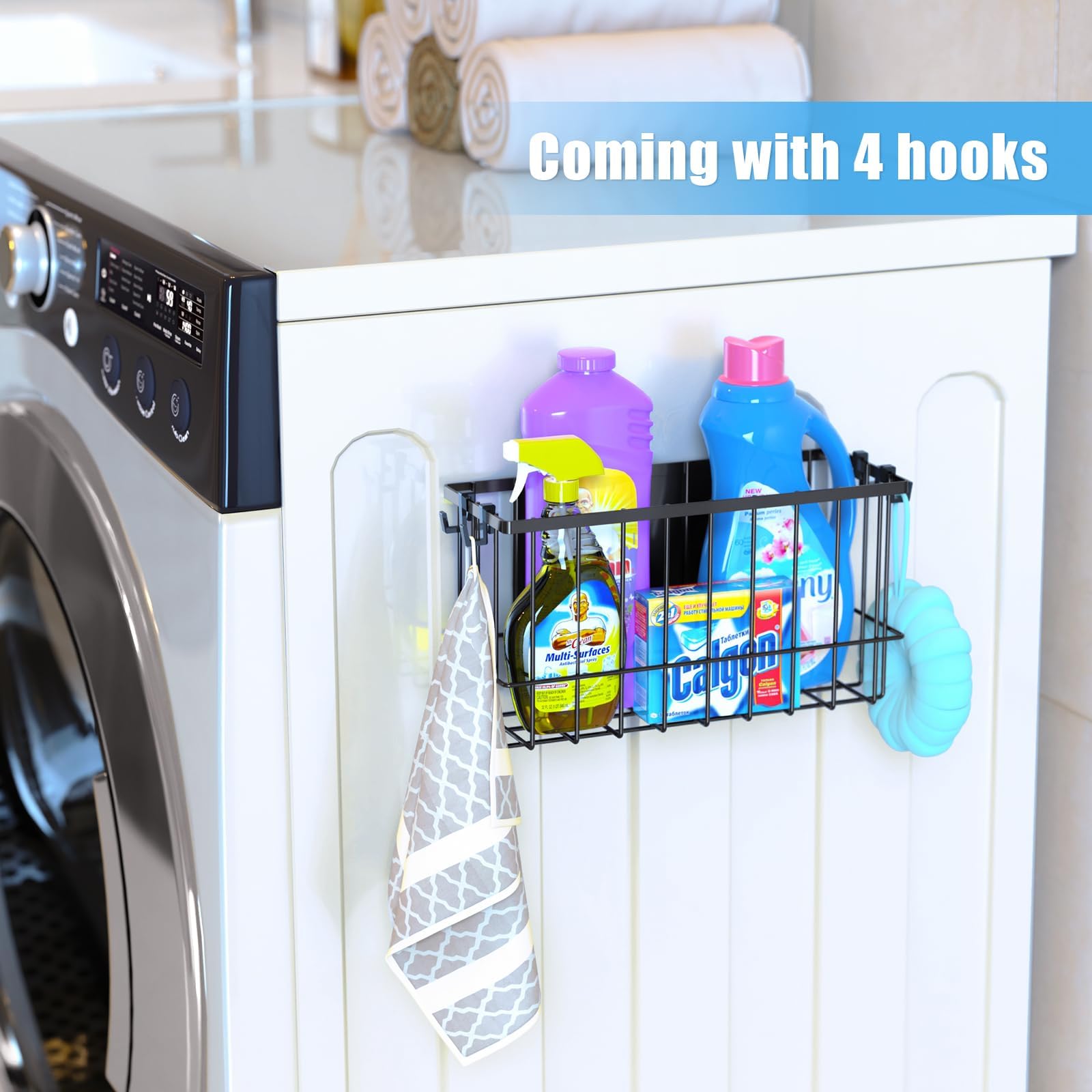 NiHome multipurpose magnetic basket on fridge keeps tools within reach and reduces clutter.