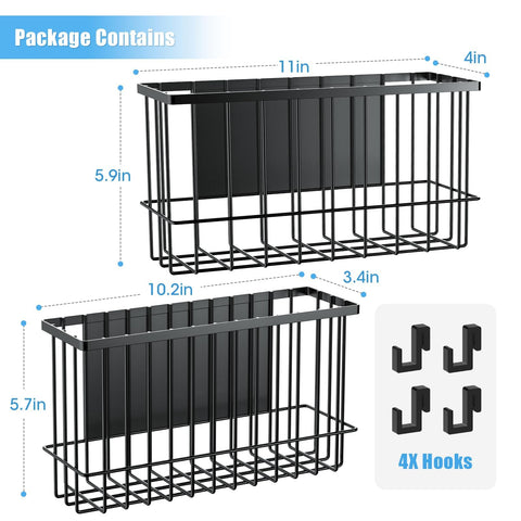 NiHome refrigerator organizer magnetic basket keeps cooking wraps organized and visible.