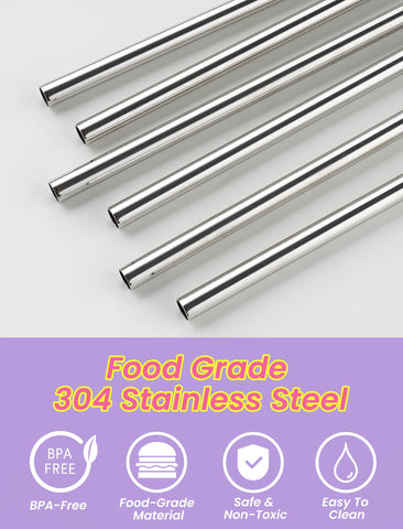 NiHome short 8-66in stainless straw for small cups.