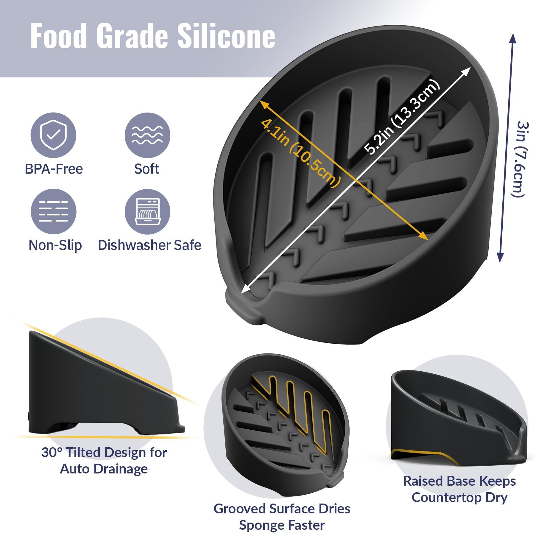 NiHome silicone holder is dishwasher-safe for easy cleaning.