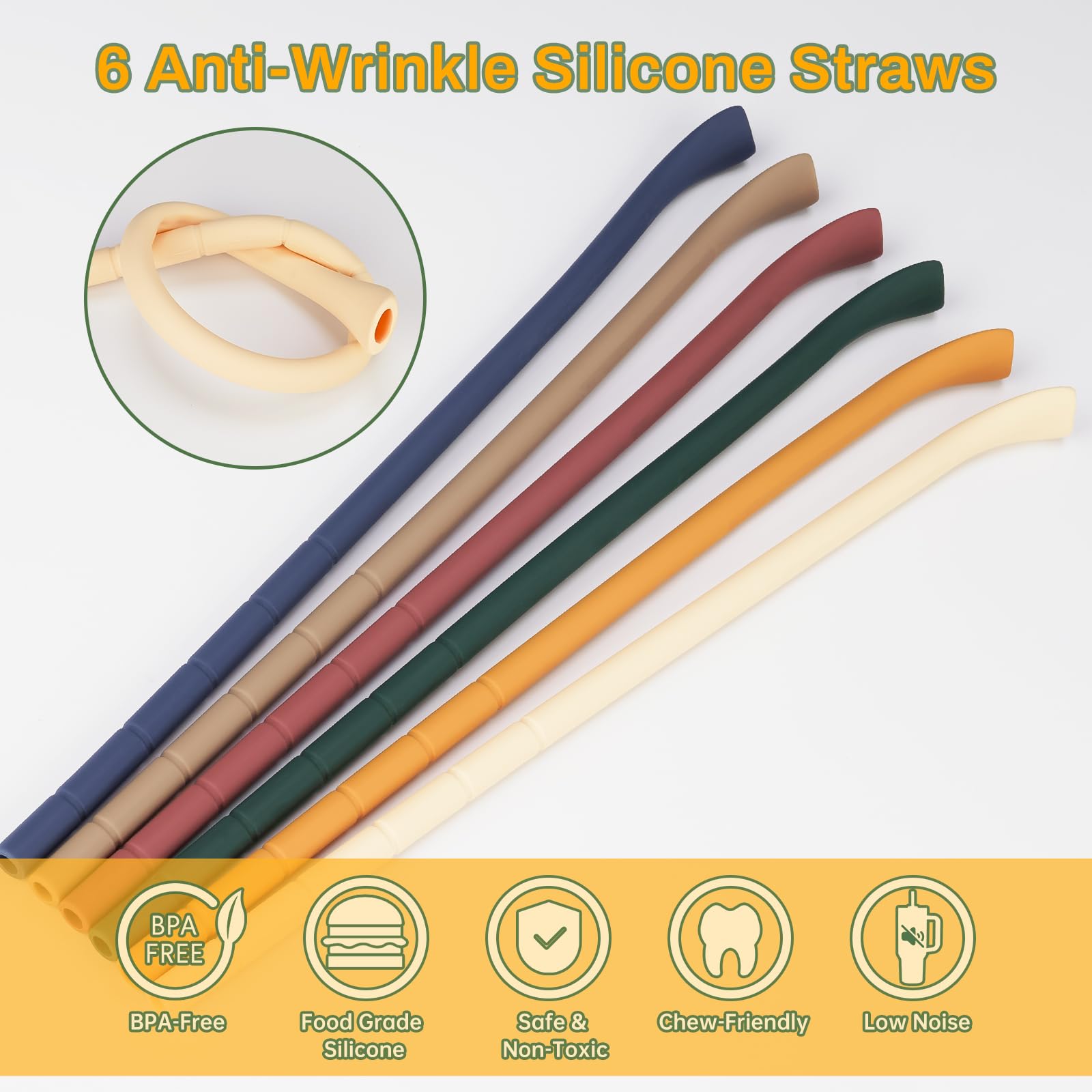 NiHome six-color straw bundle for family hydration and easy identification.