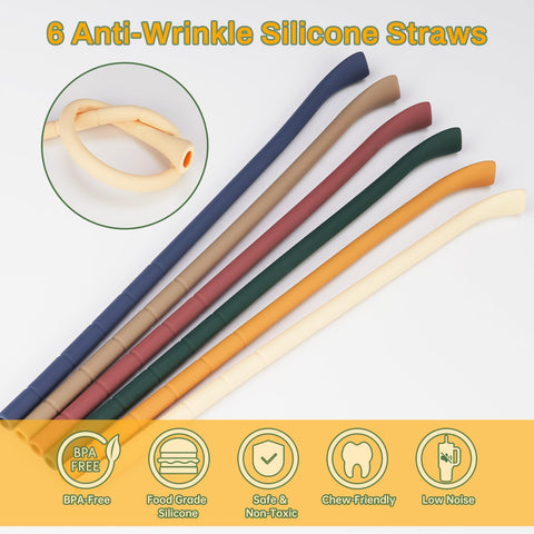 NiHome six-color straw bundle for family hydration and easy identification.