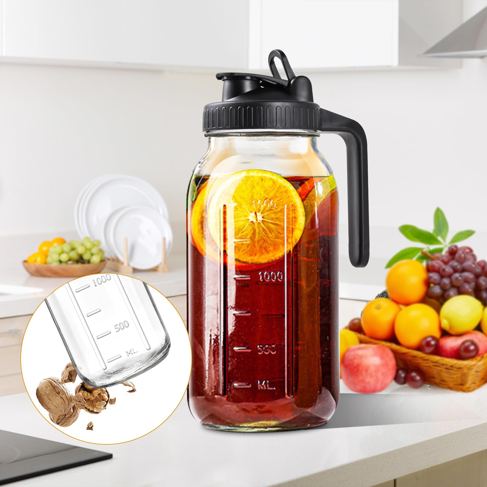 NIJIALGEXPY dishwasher-safe pitcher for quick cleaning at home.