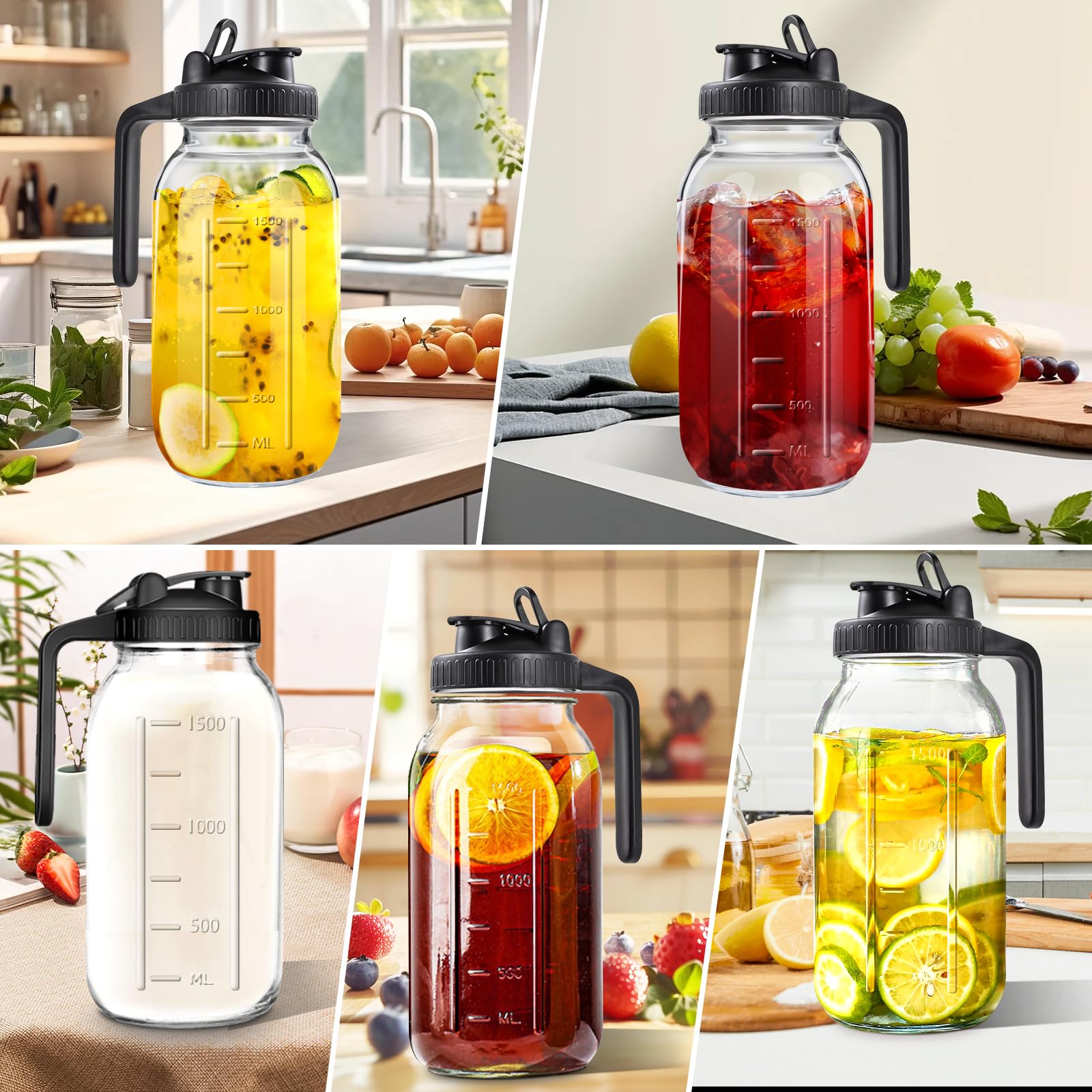 NIJIALGEXPY leak-proof pitcher ideal for picnics and travel.