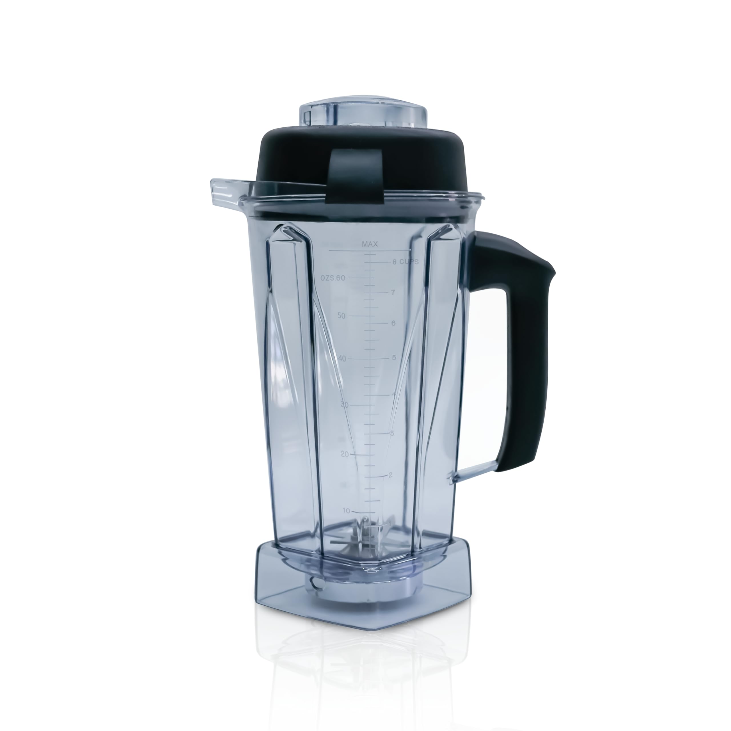 Nikkar 64oz pitcher clear container for blending large batches.