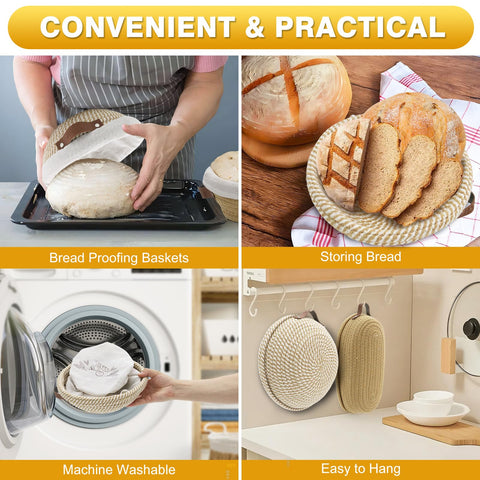 Nikkar Banneton round 10-inch bread proofing basket offers even moisture balance for reliable proofing.