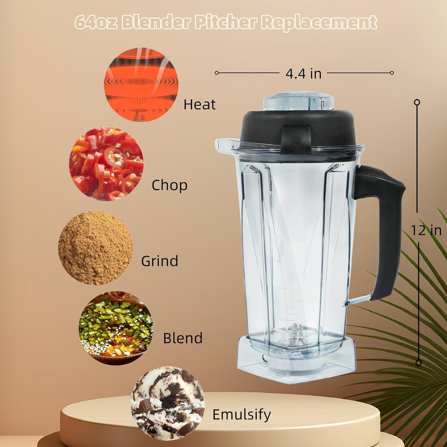 Nikkar 64oz pitcher lid enables easy open access.