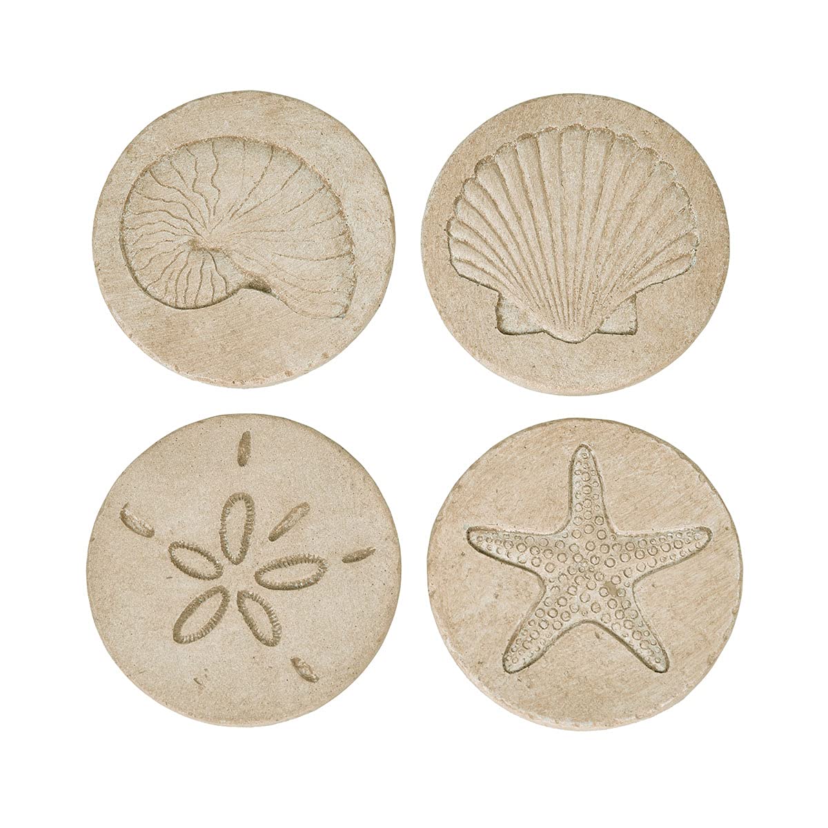 NIKKY HOME Beach Coaster seashell motif on resin, absorbent surface for drinks