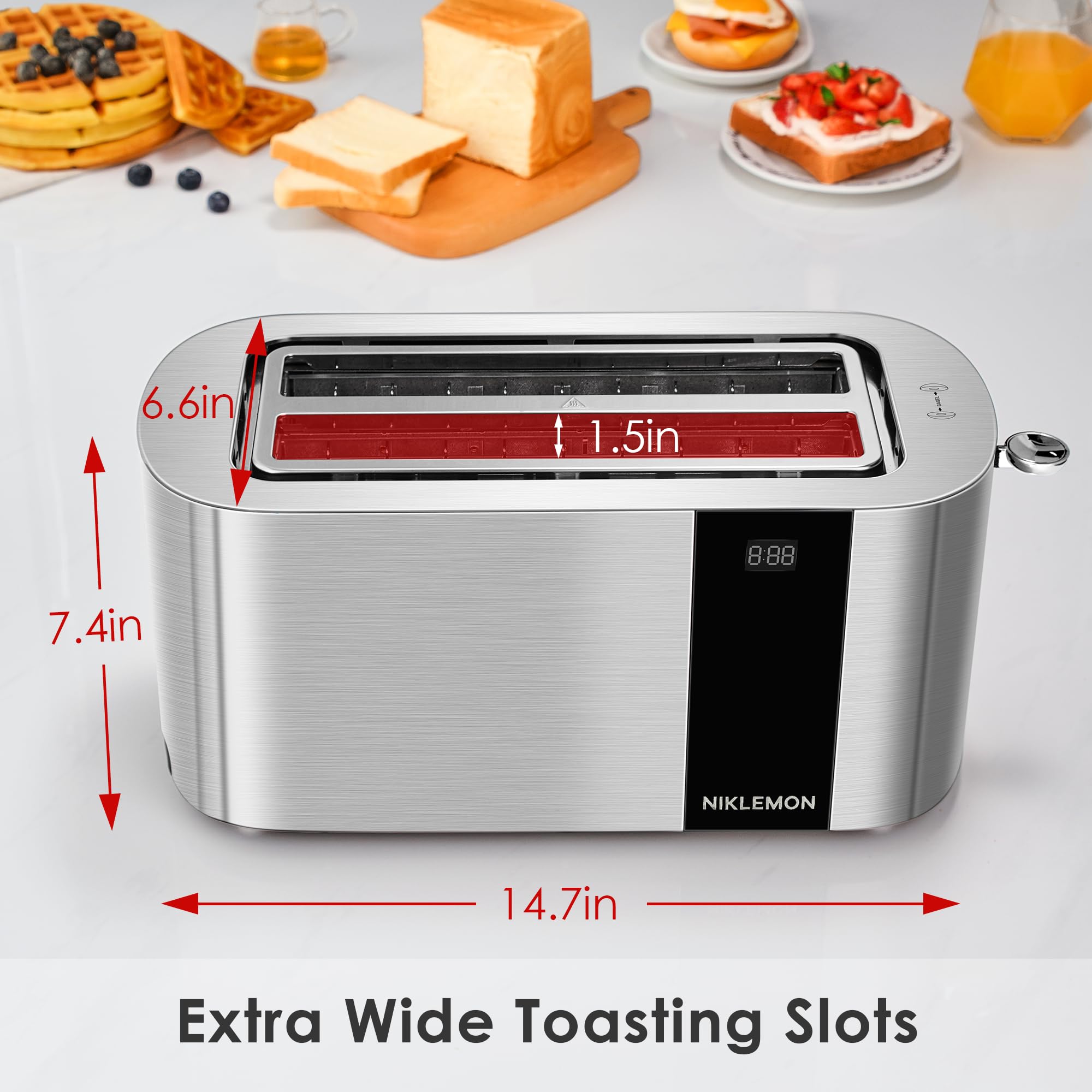 NIKLEMON toaster bagel setting in use for perfectly toasted bagels