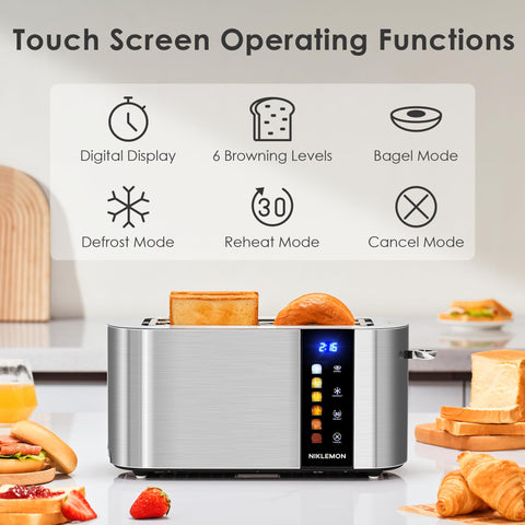 NIKLEMON toaster control panel with LED display for precise settings