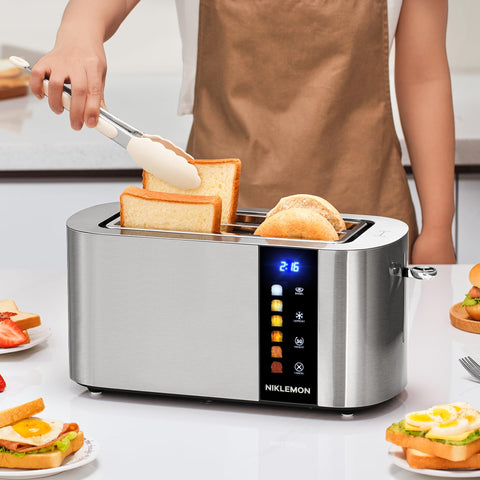 NIKLEMON toaster stainless steel finish adds durable shine to the counter
