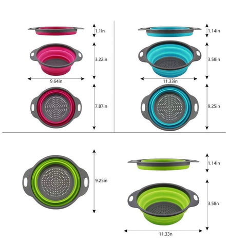 Niklye 12-inch collapsible colander ideal for pasta draining and large batches of fruit.