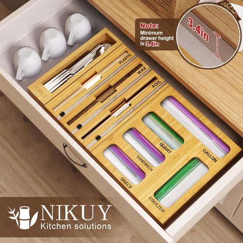 NIKUY foil wrap dispenser with cutter keeps rolls tidy and easy to cut.