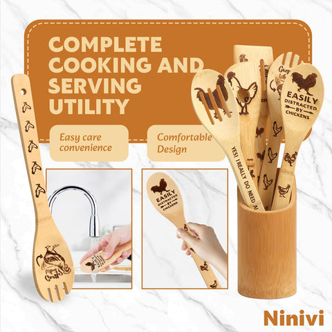 Ninivi bamboo utensils protect cookware from scratches while preserving flavors