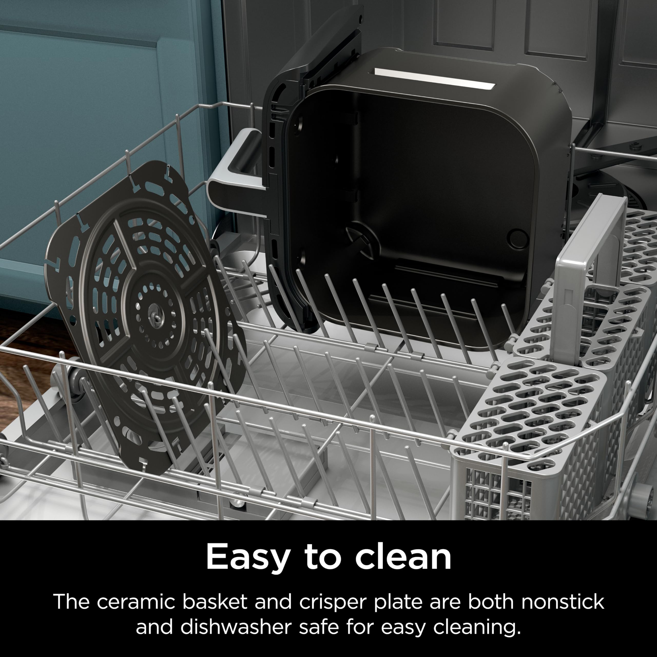 Ninja AF181 6.5-quart basket fits family-size portions for meals.