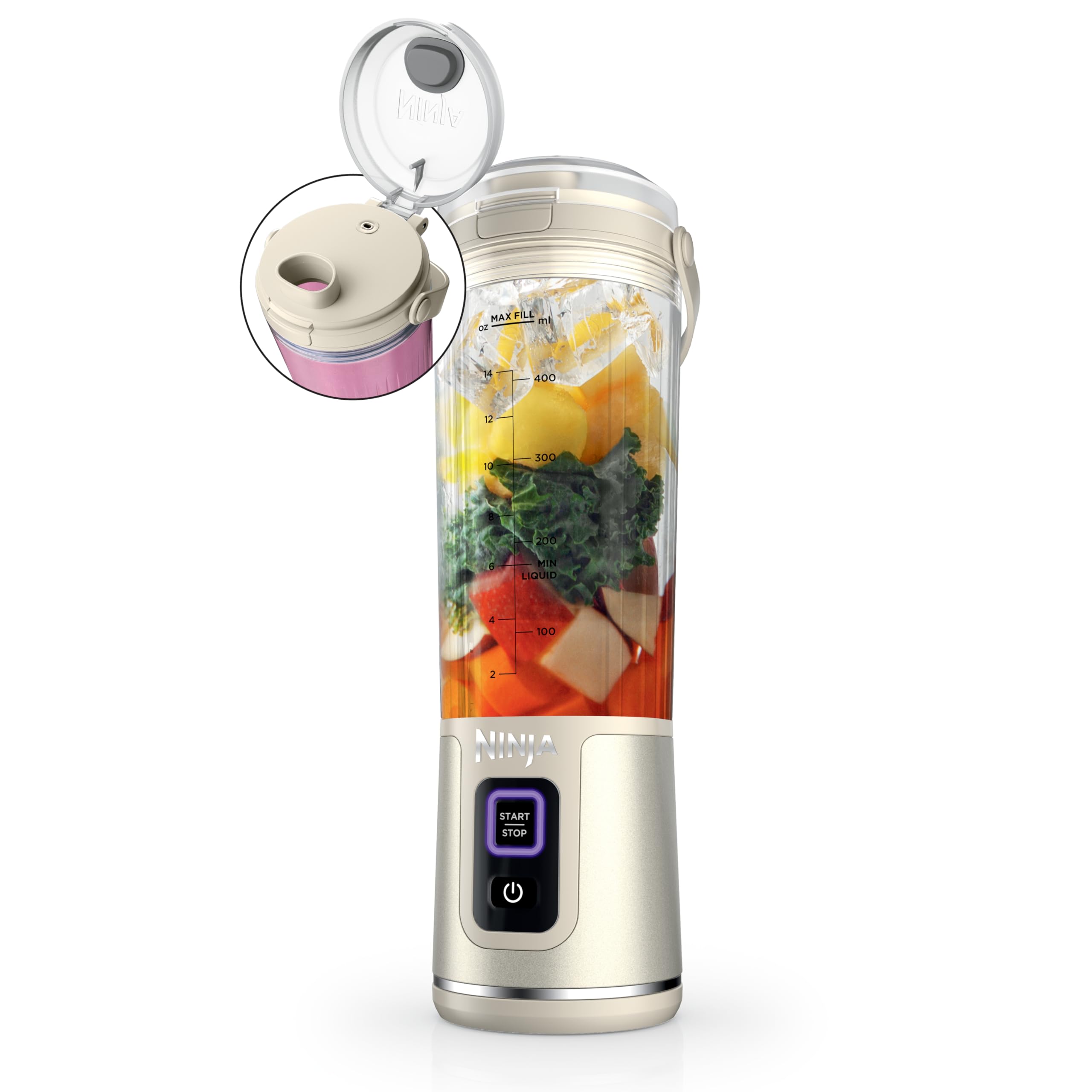 Ninja Blast portable blender base with USB-C recharge for cordless blending on the go.