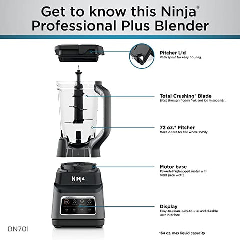 Ninja BN701 stacked blade assembly designed for thorough blending.