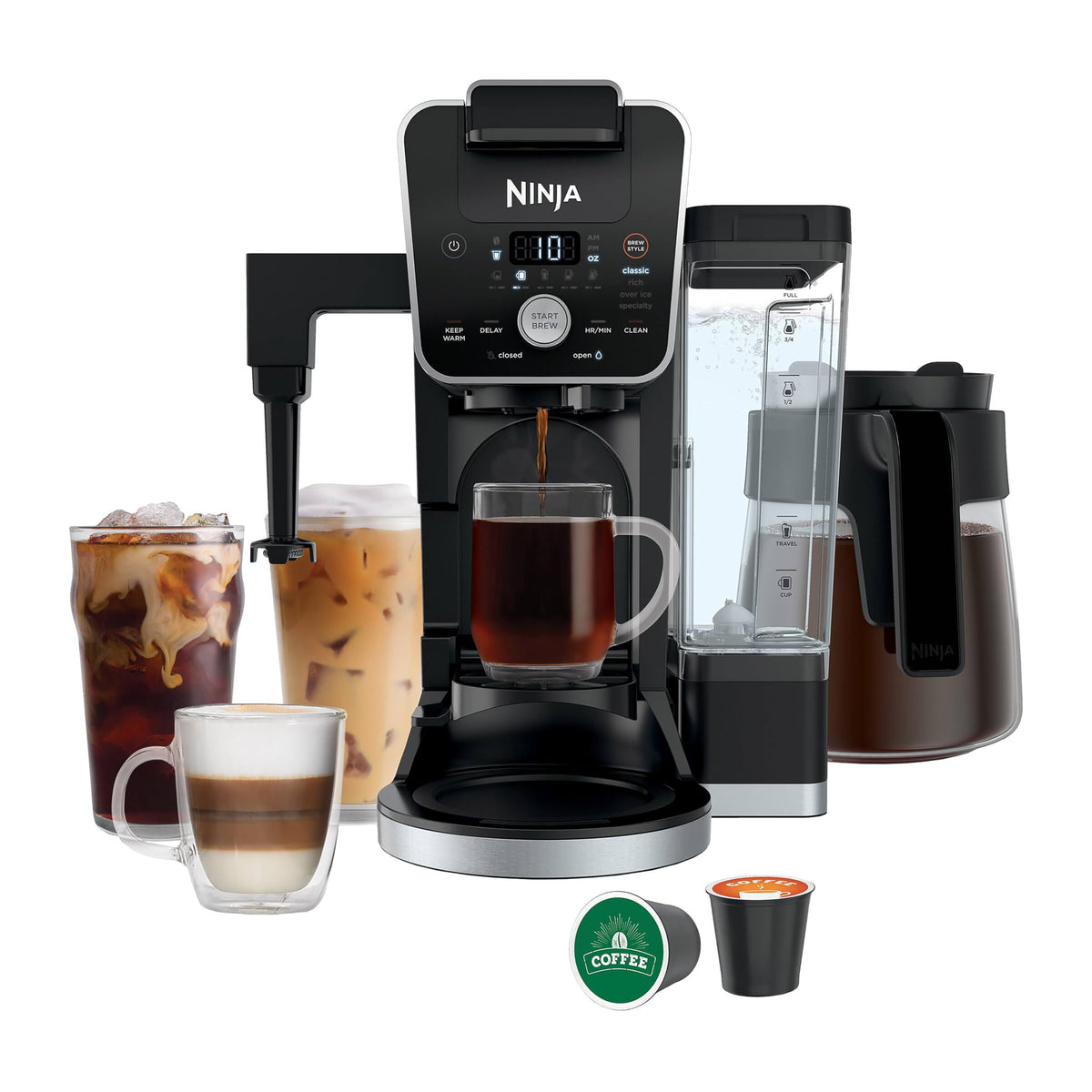 Ninja CFP451CO DualBrew front view with 14 cup carafe capacity
