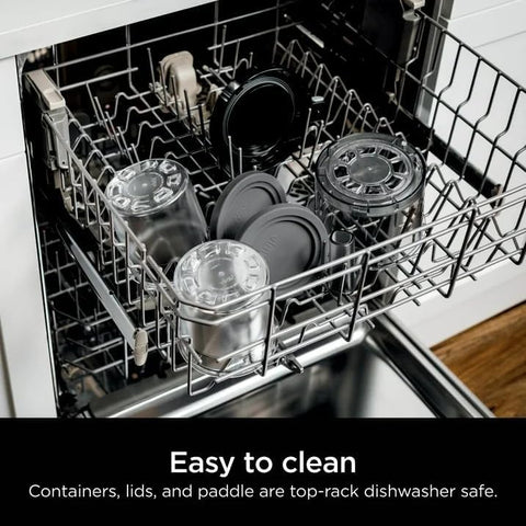 Ninja CREAMi NC300 ready-to-churn setup on the counter