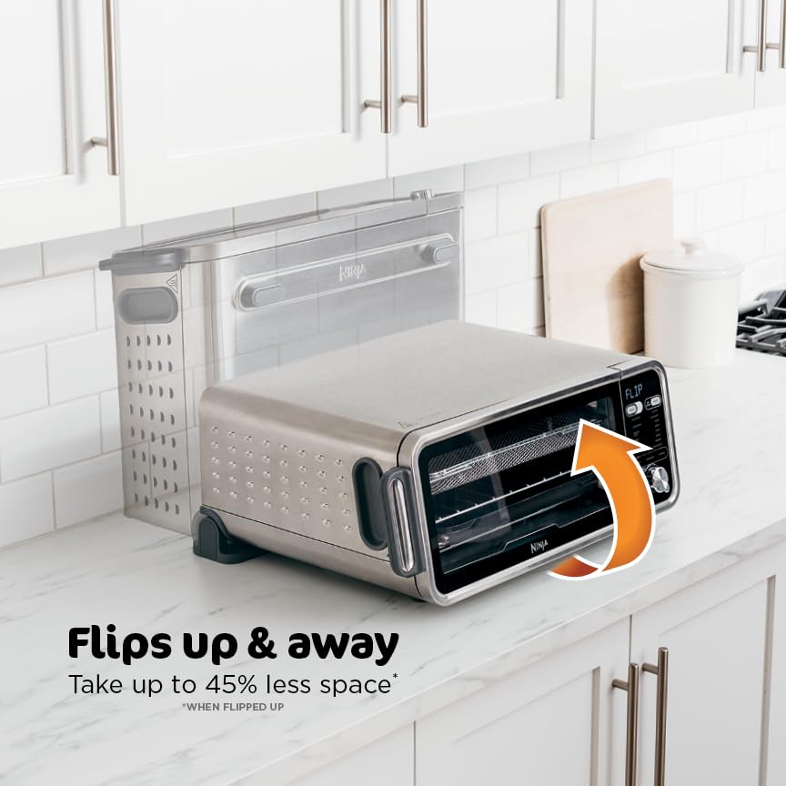 Ninja dual-heat oven pizza function delivers edge-to-edge crisp crust.