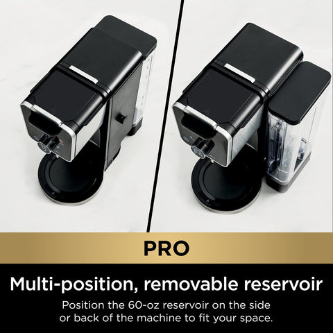 Ninja DualBrew Pro 60-oz reservoir positioned side or rear