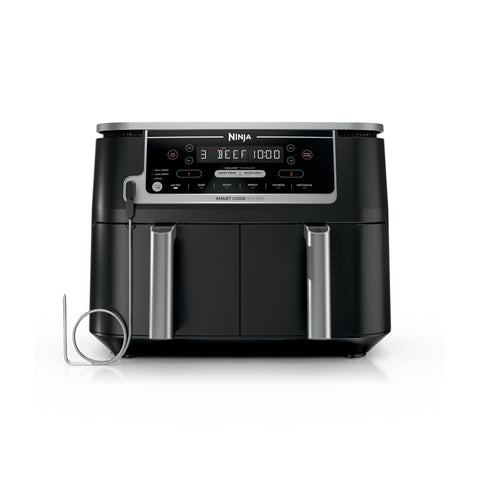 Ninja DZ550 Foodi dual-zone baskets ready for two foods at once