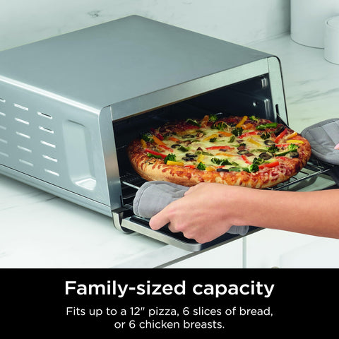 Ninja Flip Toaster Oven & Air Fryer bakes a 12-inch pizza evenly